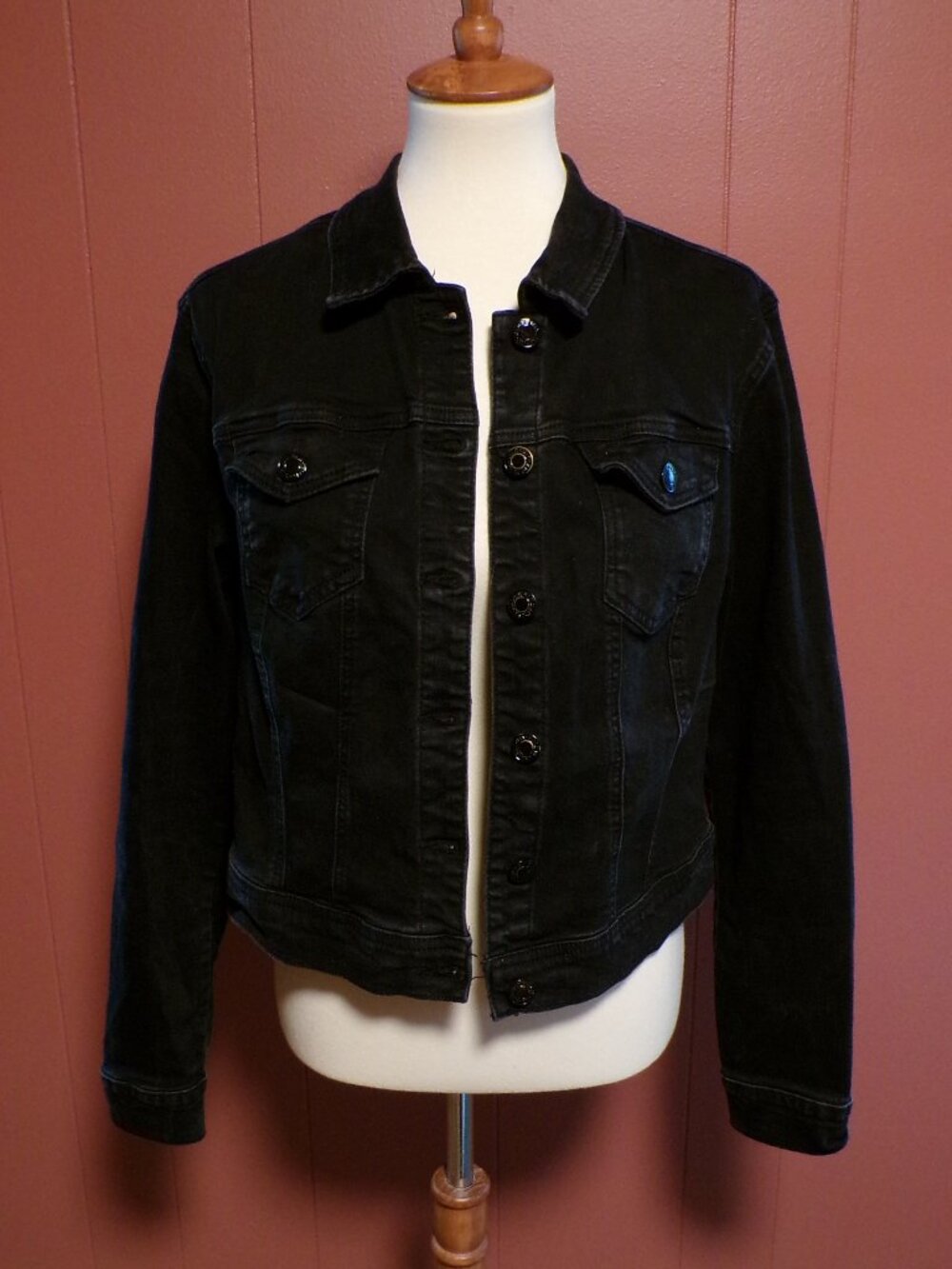 Wax Jean Women's Black Denim Jacket Size 1XL